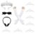Semato Princess Bachelorette Party Set, 1 Bride Crown 7 Pcs Little Tiara Satin White Gloves Vintage Sunglasses Headphones, Wedding Prom Costume Accessories