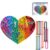 Sensory Activity Board, Silicone Calming Fidget Board Toy for Kids & Adults, Fine Motor Skill Building Sensory Toys, Multiple Shapes (Rainbow-Heart Shaped(1 Set))