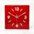 SENYURI Modern Classic Red Square Large 14 Inch Silent Analog Wall Clock
