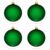 Set of 4 Translucent Green Glass Ball Christmas Ornaments 4 Inches