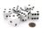 Set of 6 D6 25mm Large Opaque Jumbo Dice – White with Black Pip by Koplow Games