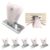 Set of 6 Roman blind pulleys with metal and plastic elements for functional cord routing in residential environments