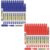 SFAIH Blue + Red Permanent Markers Bulk – 1s Quick Dry, Fine Point Permanent Markers for Paper Plastic Glass Metal Wood, Waterproof, Kitchen Classroom Office, Doodling, Marking, Non-Fading
