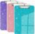 SFLHHDM Clear Glitter Clipboards, Plastic Clipboard with Pen Holder, Clip Boards 8.5×11 with Low Profile Clip, Cute Hanging Sparkly Clip Board for Office School (Purple & Green & Pink)