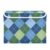 Sgaesgte Blue Green Argyle Storage Bin with Lid Collapsible Box 1 Pcs