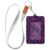 Sgaesgte Neon Magenta Abstract ID Badge Holder 4.3″x2.8″, Slim Credit Card Case with 1 ID Window and 2 Card Slots, PU Leather Card Holder with Removable Lanyard for Travel Work Office Women Men