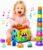 Shape Sorting Cube with Music & Lights – 6 in 1 Sensory Busy Cube Stacking Cups Activity Toy for Toddlers 18+ Months, Educational Learning Toys for Boys & Girls