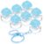 Shappy 6 Pcs Keyboard Fidget, Fidget Keyboard Clicker Keychain Gift, Keychain Button Stress Relief Gifts for Adult Office Home, Cool Fidgets(Blue)