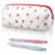 Sherr Cherry Pencil Case Cute Pencil Pouch Soft Cotton Quilted Storage Bag Aesthetic Pattern Gift Makeup Pouch Cosmetic Travel Bag for Women