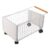 SHINEOFI Metal Library Book Cart with Swivel Wheels and High Sided Basket, Rolling Cart for Books and Mail, Quiet Operation and Secure Storage, for Library or Mail Room Use