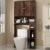 Shintenchi Over the Toilet Storage Cabinet, Bathroom Storage Cabient with Barn Doors, Bathroom Storage Shelf Organizer with Toilet Paper Holder, Adjustable Shelf and Anti-Tip Device, Walnut