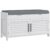 Shoe Bench, Entryway Bench with Shoe Storage, Cushion, Hidden Compartments, Adjustable Shelves and Shutter Doors, 35.4″ Shoe Organizer for Entryway, Hallway, Holds Up to 352 lbs, White
