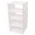 SHOWERORO Wardrobe Clothes Storage Rack White 1 Column Resin Shelf 4 Layers