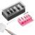 shuielai 2 Pcs 5-Hole Makeup Pencil Sharpener with Lid, Manual Long Point Sharpener for Eyebrow Eyeliner Lip Liner (Black+Pink)