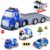 ShyLizard Toddlers Truck Toys,Boy Toys Gifts for 1 2 3 Years Old,5 in 1 City Police Transport Truck with Lights & Sounds,Ideal Birthday for Baby Toddler 12-18M+