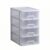 SiaBiced Desktop Storage Drawer Organizer Rectangular Out Drawers Translucent PP Document Holder Suitable for Desk Office Home, 3-Layer White Frame With White Transparent Drawers