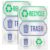 Sibba 8 Pcs Premium Trash & Recycling Stickers for Bins, Recycle Stickers