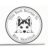 Siberian Husky Peeking Dog Book Lover Stamp, Duo Hand Mount, 1-5/8 Round