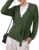 Sidefeel Fall Sweaters for Women Long Sleeve Wave Wrap V Neck, Green, 2XL