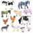 SIENON 12Pcs Farm Animals Toys Figures Set, Miniature Realistic Plastic Barn Cattle Farmyard Playset for Kids Toddlers Educational Learning Christmas Easter Egg Birthday Party Favors Cake Decorations
