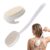 Silicone Back Scrubber with Built-in Soap Reservoir, Detachable Curved Back Scrubber for Shower, Long Handle Shower Body Brush for Wet Skin Exfoliation (Mix-Beige-2)