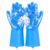 Silicone Dishwashing Gloves with Built-in Scrubber, Reusable Kitchen Cleaning Gloves, Washing Gloves for Dishes, Bathroom, Fruits & Vegetables, Heat Resistant Household Cleaning Gloves, Blue