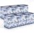 SiliFine 6 Pcs Blue Toile French Country Cube Storage Bins, 11 Inch