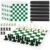 Silipull 20” Chess Tournament Set, 6 Pack Green White Chess Board, Portable Travel Checkers Game, Each with Full 32 Pieces and Canvas Storage Bag for Kids and Adults