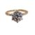 Silvart Tulip Petal Engagement Ring 18K Yellow Gold Plated Round Pave Solitaire 6 Prong Flower Basket Setting Nature Inspired Ring 925 Sterling Silver Classic Simple Wedding Anniversary Band