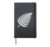 Silver Fern Leaf NZ Symbol New Zealand Kiwi Land Aotearoa Hardcover Journal, Black
