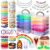 Simetufy 12000Pcs Pony Beads Kit, 48 Colors 6x9mm Kandi Beads Bulk for Friendship Bracelet Making Hair Braiding Kandi Jewelry Key Chains DIY Crafts Valentine’s Day Gifts Christmas Gifts (2 Pack)