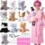 Simgoing 47 Pcs Halloween Cat Stuffed Bulk Soft Cuddly Kitten Plush Animals Sets with Hair Curlers Glasses Hair Clips Cat Fluffy Stuffed for Christmas Birthday Pet Party Favors (Standing)