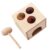 Simhoa Children Percussion Game Wooden Hammering Box Toy with Mallet Ball Drop Cube Activity Sensory Play Solid Wood Unpainted Finish Suitable for