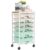 Simple Trending 6 Drawers Rolling Cart with Wheels & Wooden Tabletop, Green