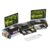 Simple Trending Dual Monitor Stand with Drawer and 2 Pen Holders, Black