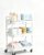 Simplet White 3-Tier Rolling Cart with Drawer, Movable Storage Shelf on Lockable Wheels, Multipurpose Organizer Rack for Bathroom, Kitchen, Office, Crafting, Makeup & Baby Items