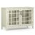 SIMPLIHOME Connaught Storage Cabinet – 46 inch Wide Solid Wood Low Storage Cabinet in Antique White, Traditional Console for Living Room, Entryway, or Dining Room with Glass Doors and Shelves