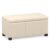 SIMPLIHOME Dover 36″ Wide Vegan Leather Storage Ottoman in Satin Cream