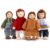 Sing2sky Wooden Dollhouse Figures 4 Pcs Sibling Set for Toddlers 3-5