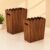 Singhoow 2 Pack 3.4 Gallons Wooden Bathroom Trash Can Scalloped Waste Basket Decorative Trash Bin Solid Wood Storage Basket for Bedroom Office Living Room Kitchen