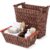 Singhoow 2 Pcs Wicker Basket Set, Laundry Hamper for Bathroom,Light Brown