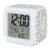 Singingin Funny Crocodile Alarm Clock, Skateboard Polka Dots Cartoon Strips Digital Clock Night Light with 7 Color, Calendar Temperature Display, NightLight Clock for Bedroom, 3.2×3.2in