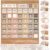 Sinload Classroom Calendar Pocket Chart Set Calendar Bulletin Board Set Seasons Festival Weather Pocket Chart for Classroom Decoration Back to School Supplies(Neutral Boho,Wood Color)