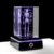 Skeleton Model with LED Base, 3D Human Skeleton Anatomy Figure, Crystal Glass Skeleton Figurine with Colorful Light Base, Science Biology Bone Figurine, Ideal for Doctor, Psychology Graduation Gift