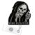 Skeleton Skull Bage Reel, Stay Positive Gothic Nurse ID Badge Clip