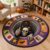 Skeleton Teacher Round Rug Halloween Classroom Hole Optical Illusion Area