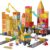 SKTMYY Magnetic Tiles Construction Toys with Road & Crane & Marble Run, Double-Sided Fire Station & Building Magnet Tiles for Kids Ages 4-8, STEM Magnetic Blocks Gifts for 3 4 5 6 7 8 Years Old Boys