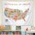 SkyCozy Boho United States of America Map Classroom Tapestry Wall Hanging