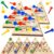 Skylety 12 Pack Wooden Triangle Peg Game Board Puzzle,Multicolor