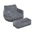 Skypatio Bean Bag Chair with Ottoman for Adults, Big Bean Bag Sofa, Grey